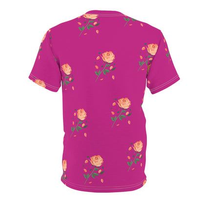 Female Assassin with Roses T-Shirt - Stylish and Bold Graphic Tee Unisex Cut & Sew Tee (AOP)