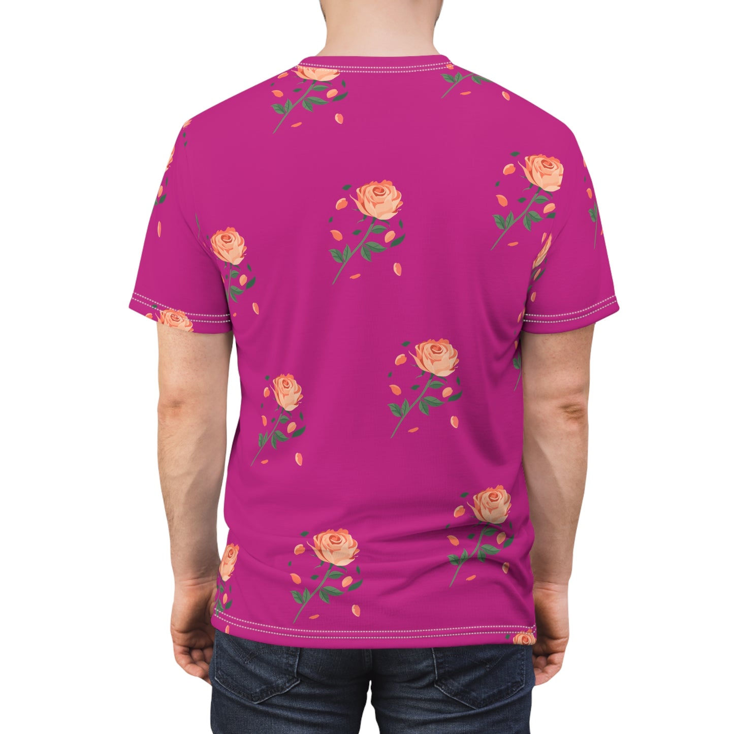 Female Assassin with Roses T-Shirt - Stylish and Bold Graphic Tee Unisex Cut & Sew Tee (AOP)